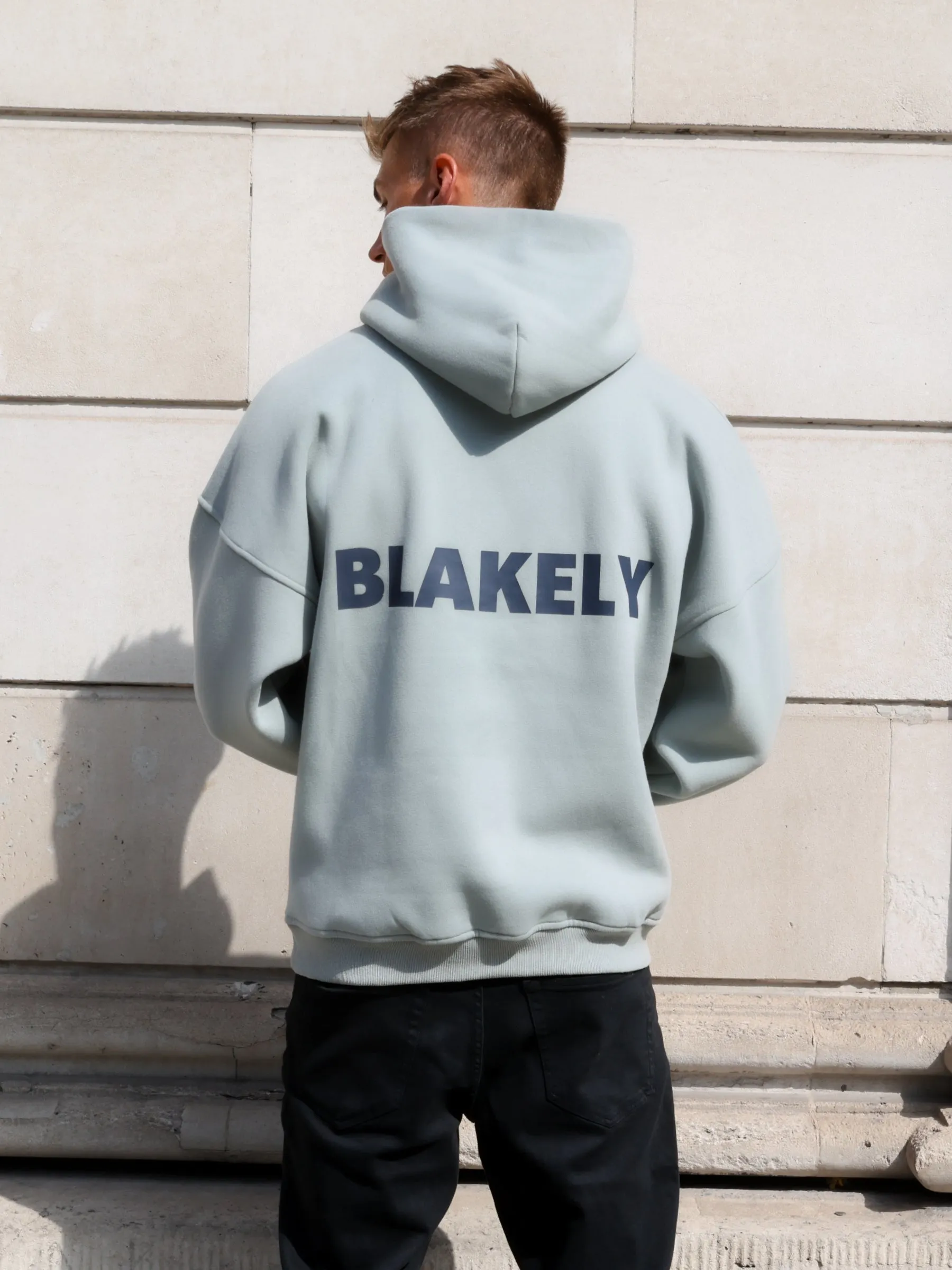 French Terry Cloth Flex Fit Fabric Arlo Relaxed Hoodie - Mineral Blue