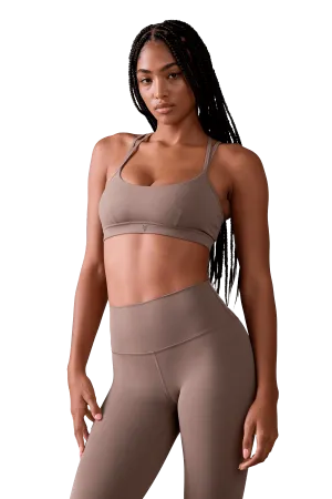 SPORTS BRA STRAPPY - Tan Supportive Design Outdoor Activity