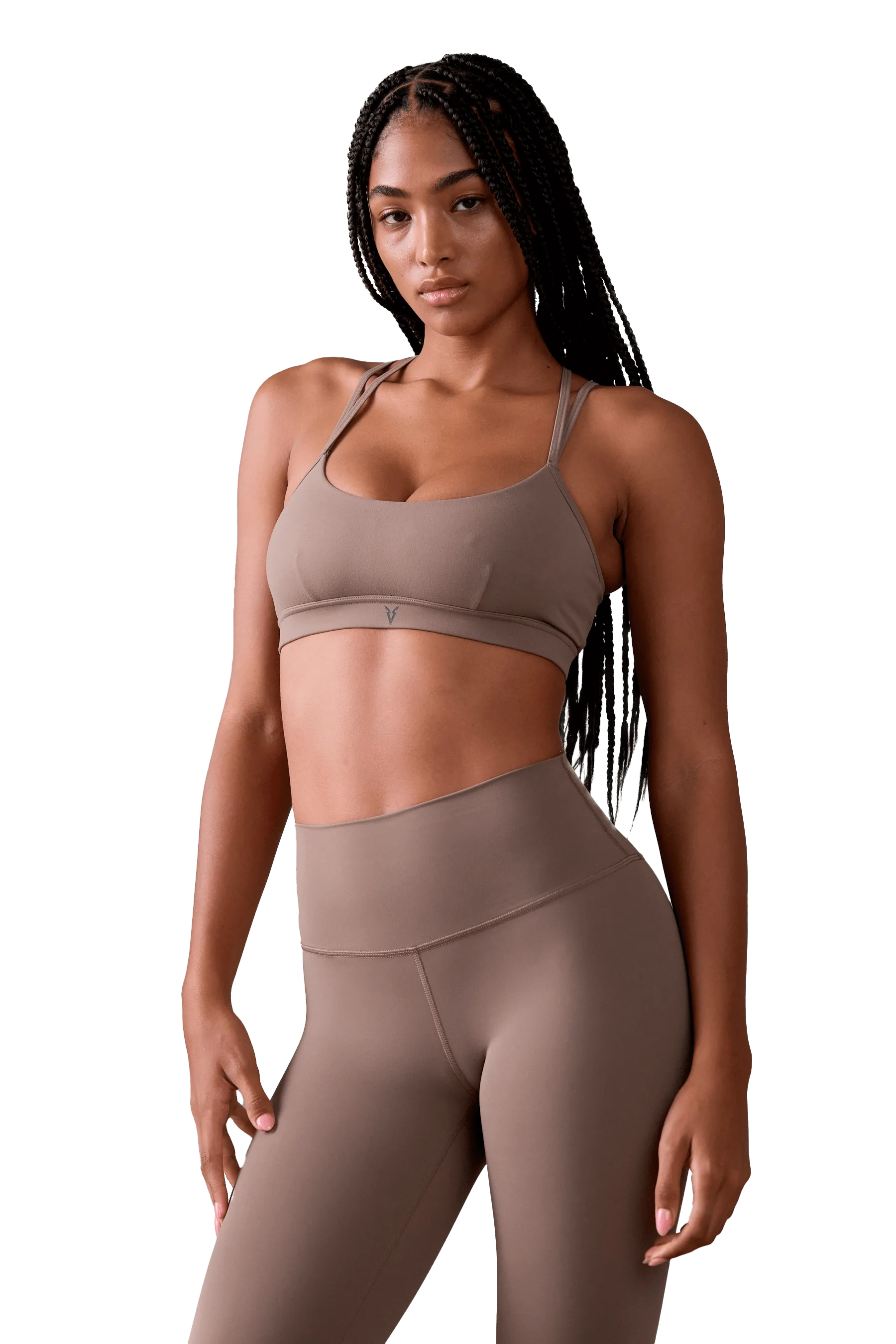 SPORTS BRA STRAPPY - Tan Supportive Design Outdoor Activity