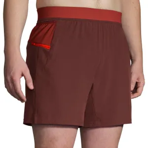 Brooks Sherpa 7 Inch 2 in 1 Mens Running Shorts - Red UV Protective Coating quick dry