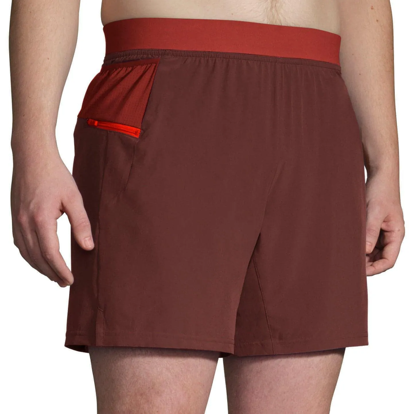 Brooks Sherpa 7 Inch 2 in 1 Mens Running Shorts - Red UV Protective Coating quick dry