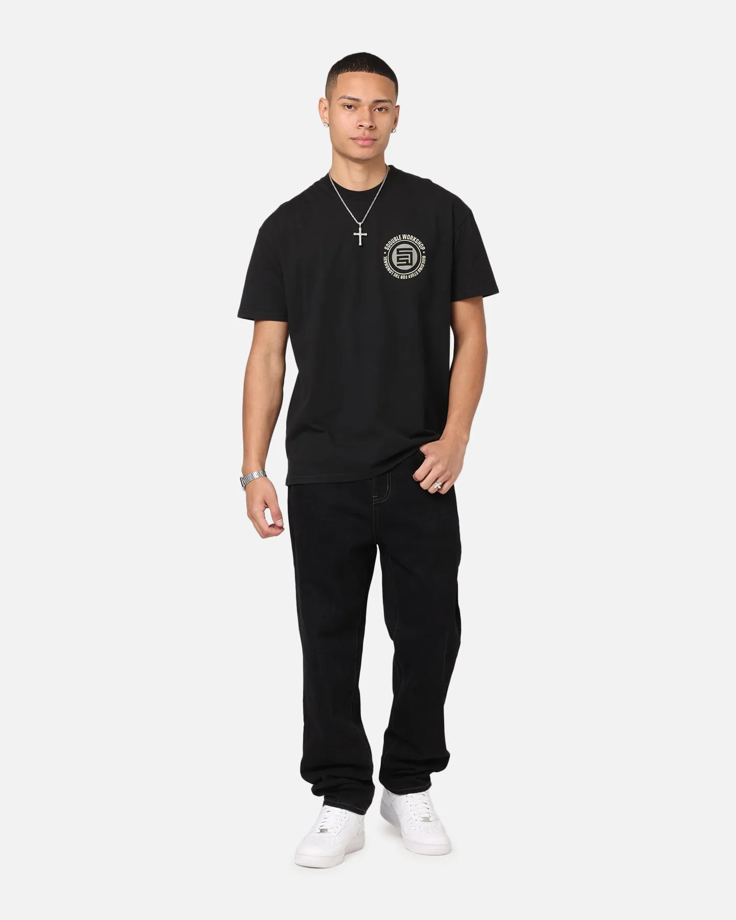 Neutral Fit Piece S Double Denim Standard Jeans Black Rinse