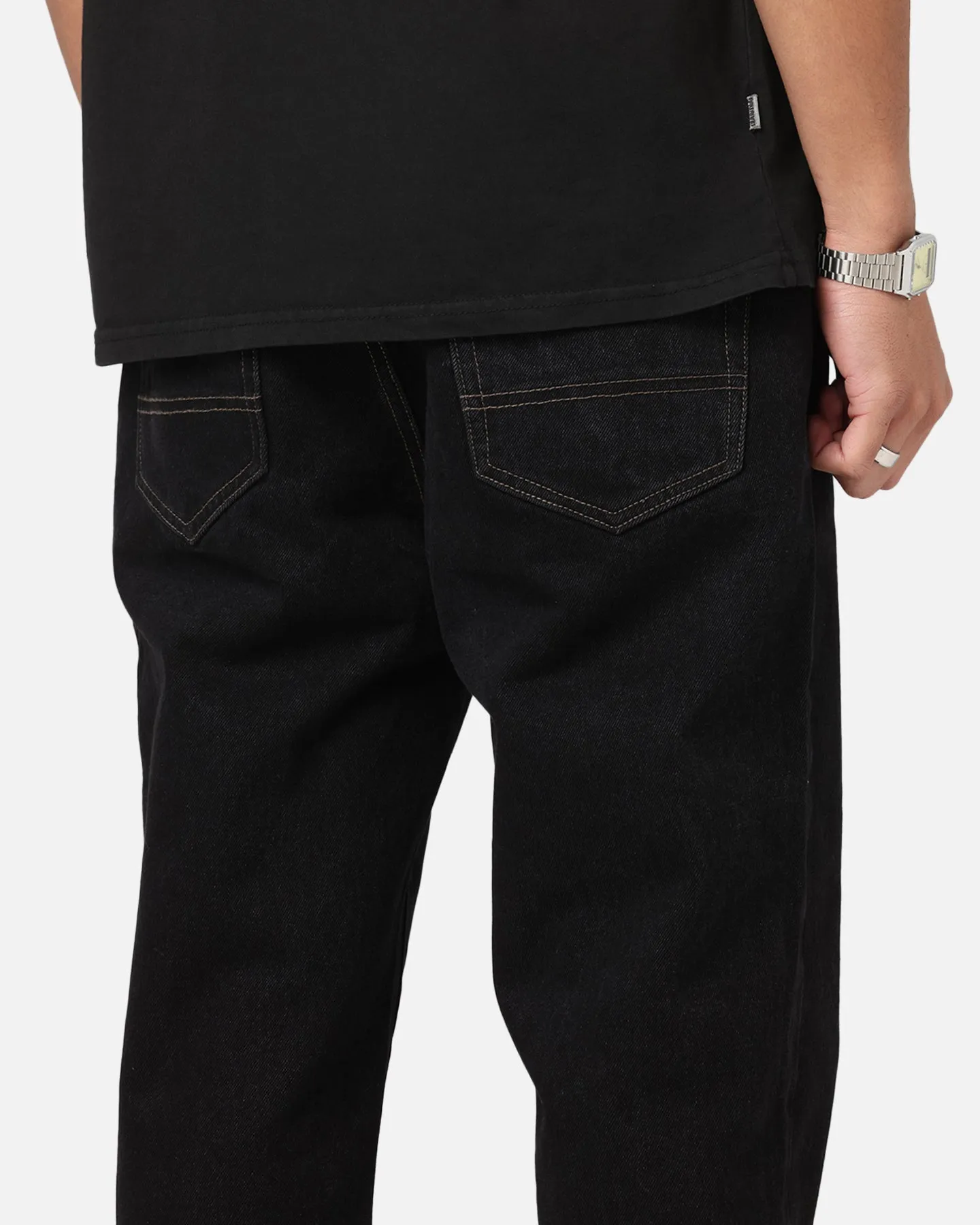 S Double Denim Standard Jeans Black Rinse Soft Core