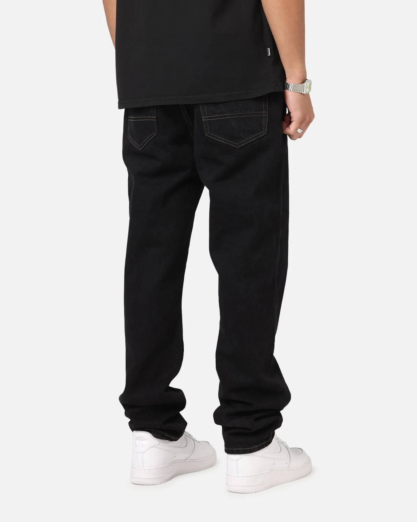 S Double Denim Standard Jeans Black Rinse Eco Certified Textile Standards