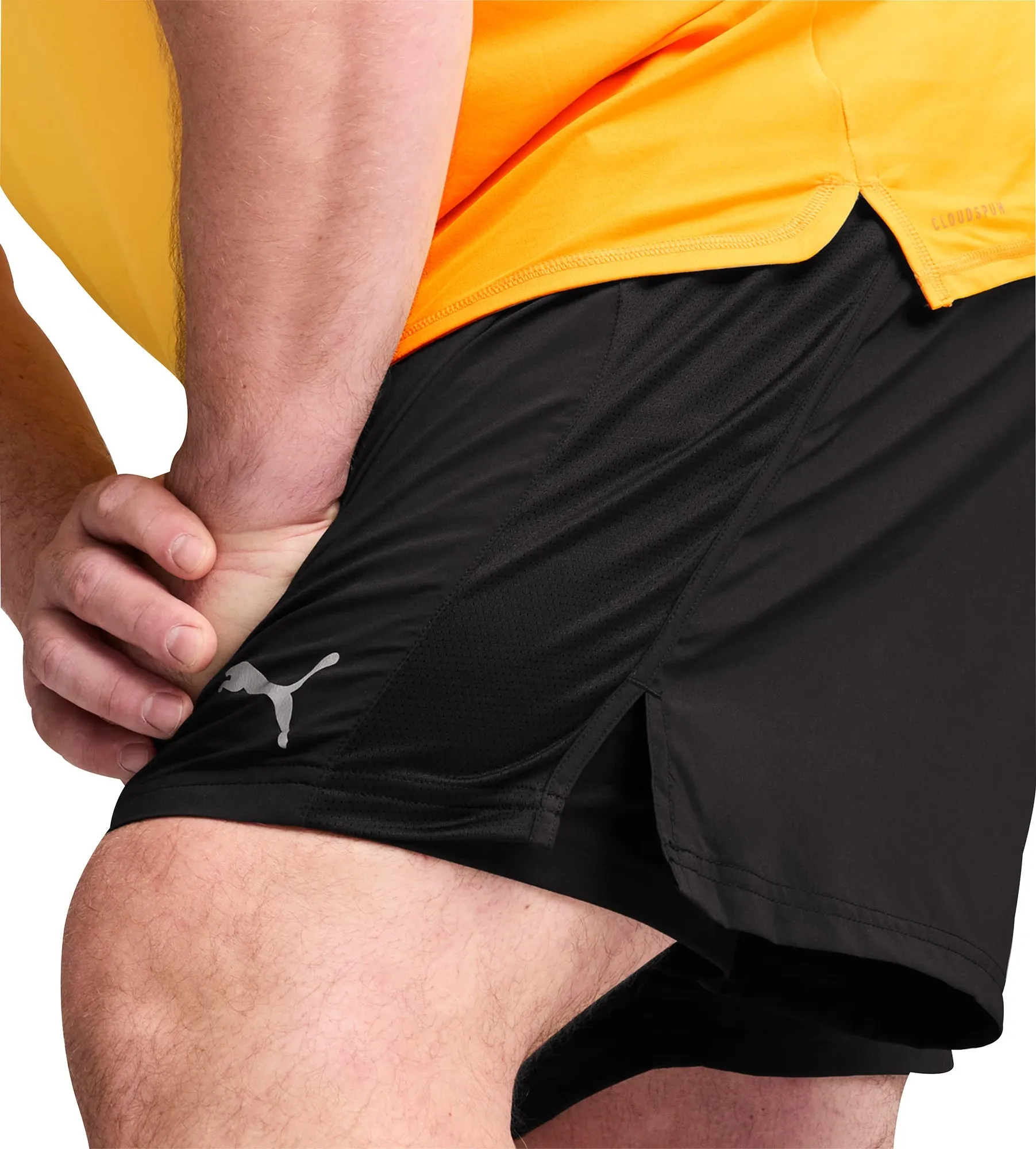 Relax Fit Puma Run Favourite Velocity 2 In 1 Mens Running Shorts - Black