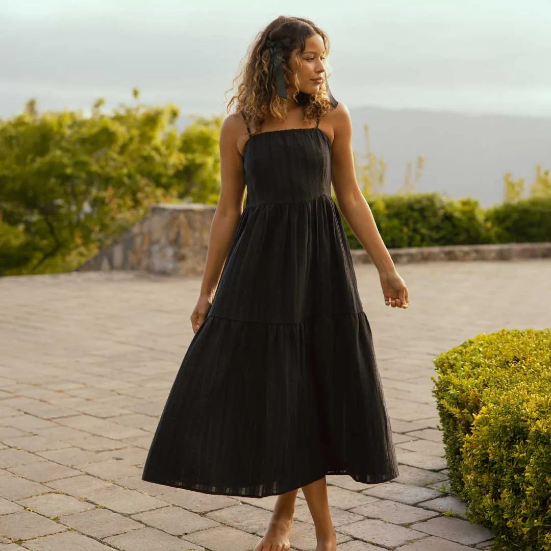 Cabo Midi Dress, Black FastDrying Inner Layer