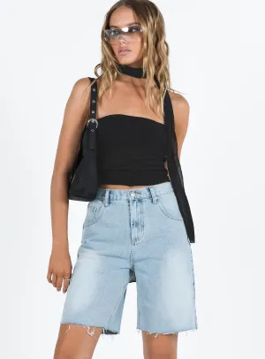 Get It Shorts Light Wash Denim Road Soul