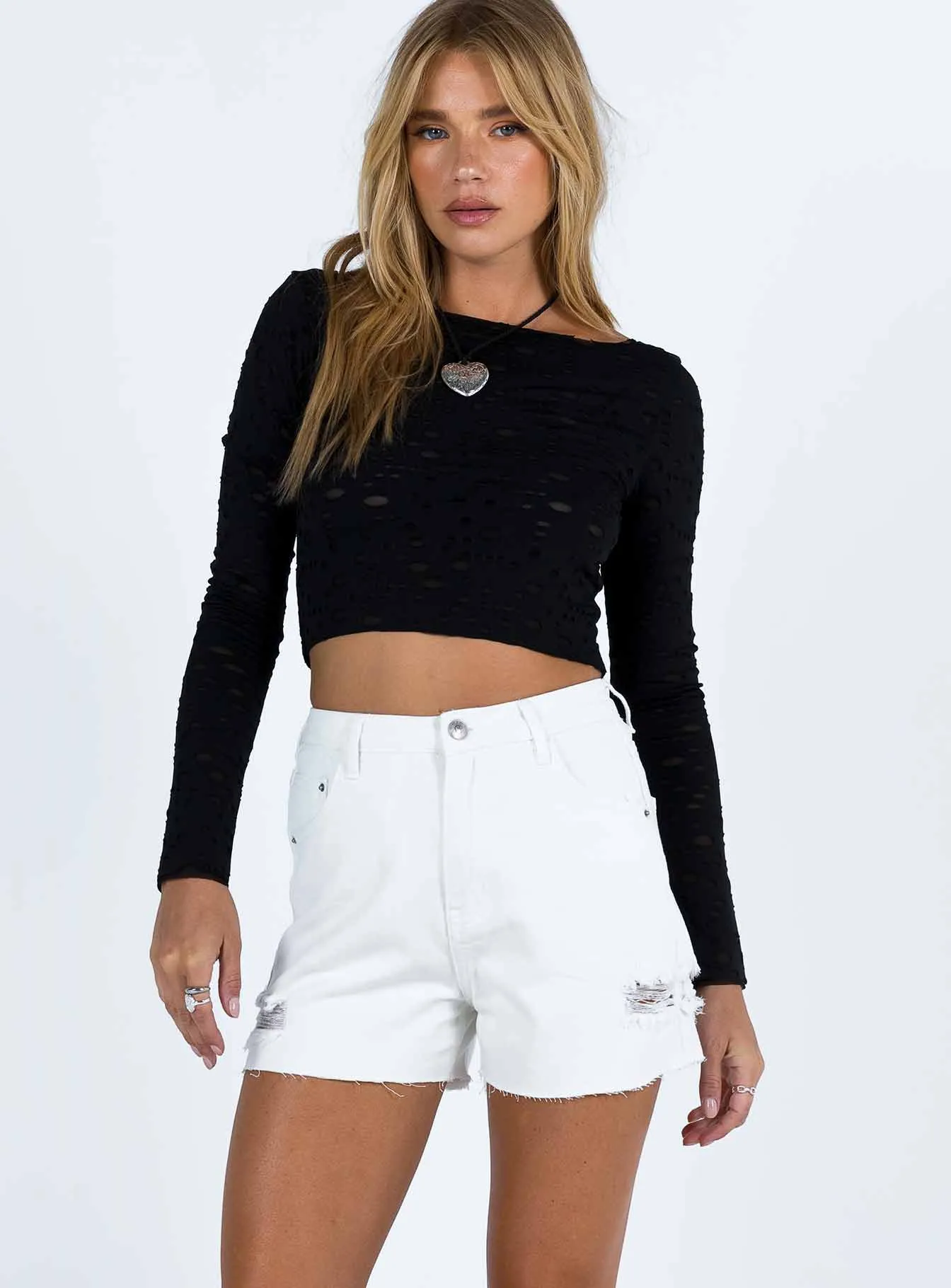 Coulson Denim Shorts White Match Fit