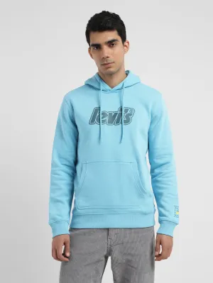 Men's Solid Blue Hooded Sweatshirt Movie going wear Winter Apparel