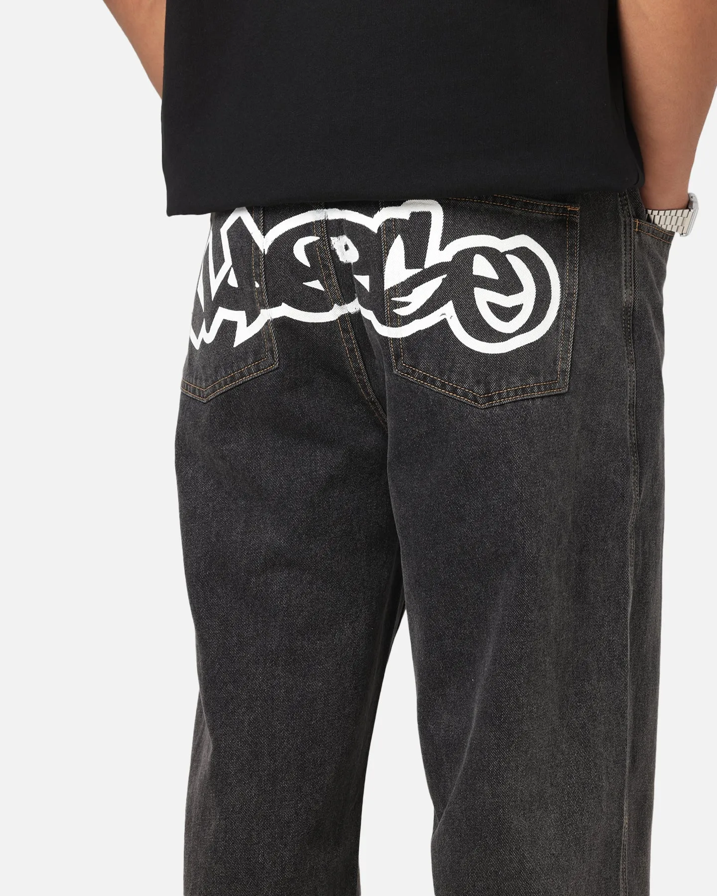 X-Large Mark Bull Denim 91 Pants Washed Black Smooth Minimalist Relaxed Style Weekend Style High Quality