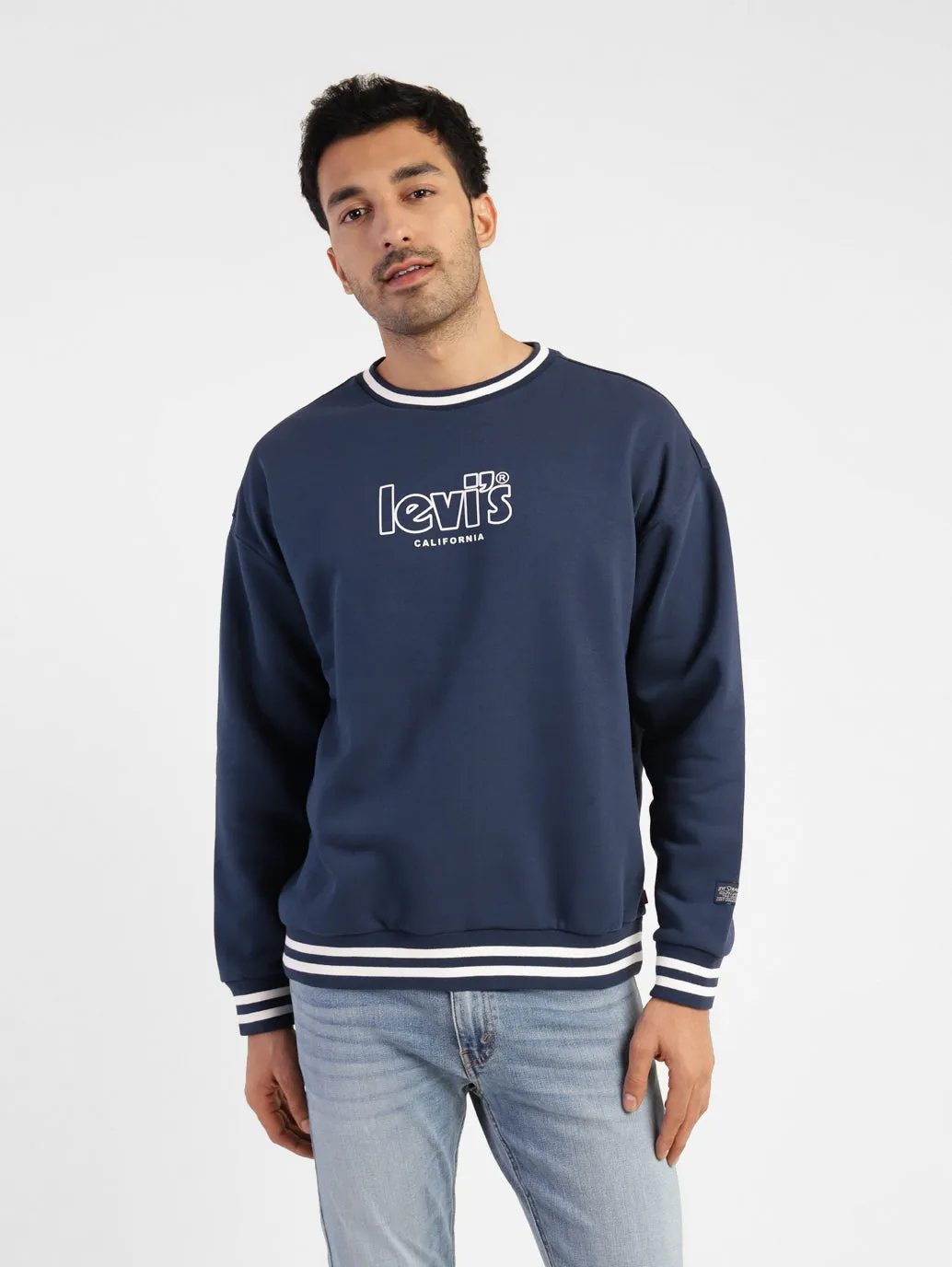 Men's Brand Logo Crew Neck Sweatshirt Wild boar like