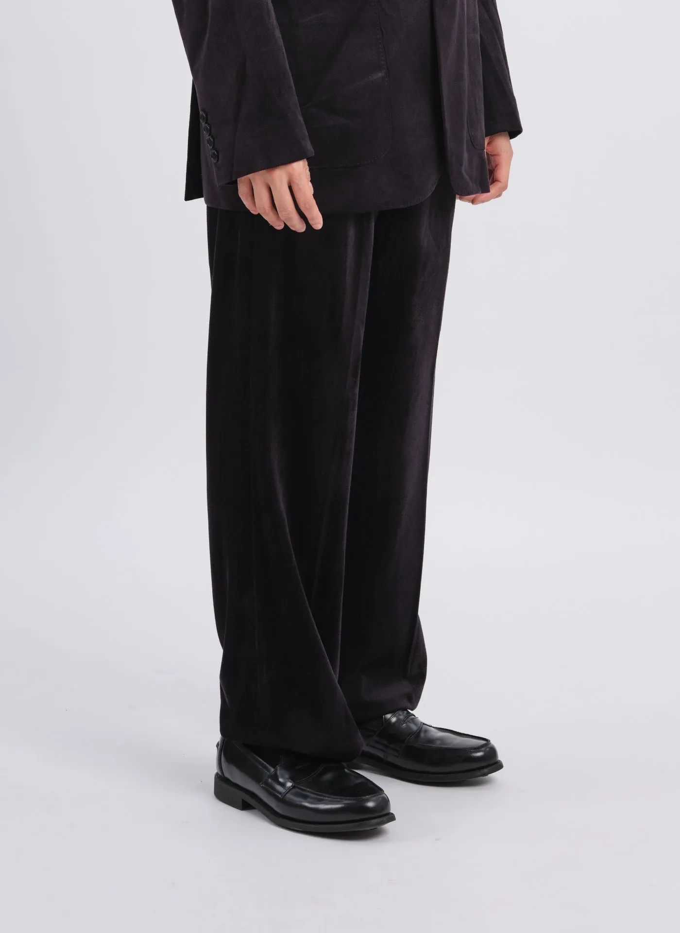 Micro Polyester Velour Twill Suit Pants SnagResistant Weave