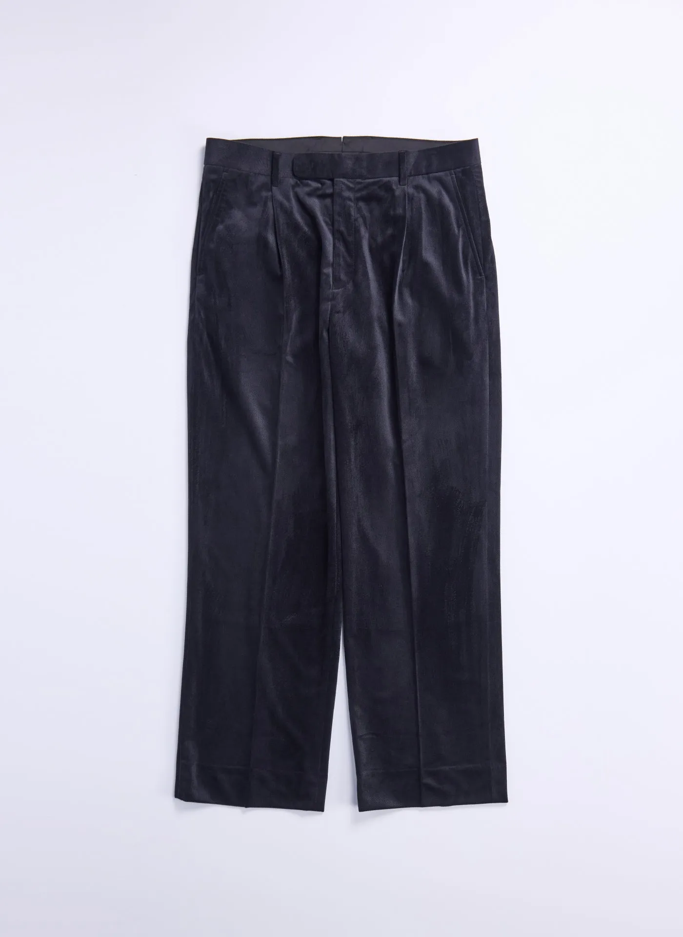 Micro Polyester Velour Twill Suit Pants NonIrritating Seams Opaque Core