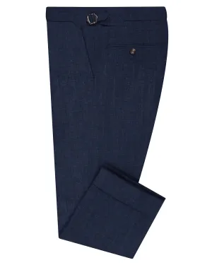 Transitional Style Recycled Polyester Blend VBC: Navy Blue Wool-Linen