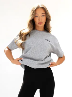 Sami Oversized T-Shirt - Marl Grey Timeless Comfort Tagless Neckline