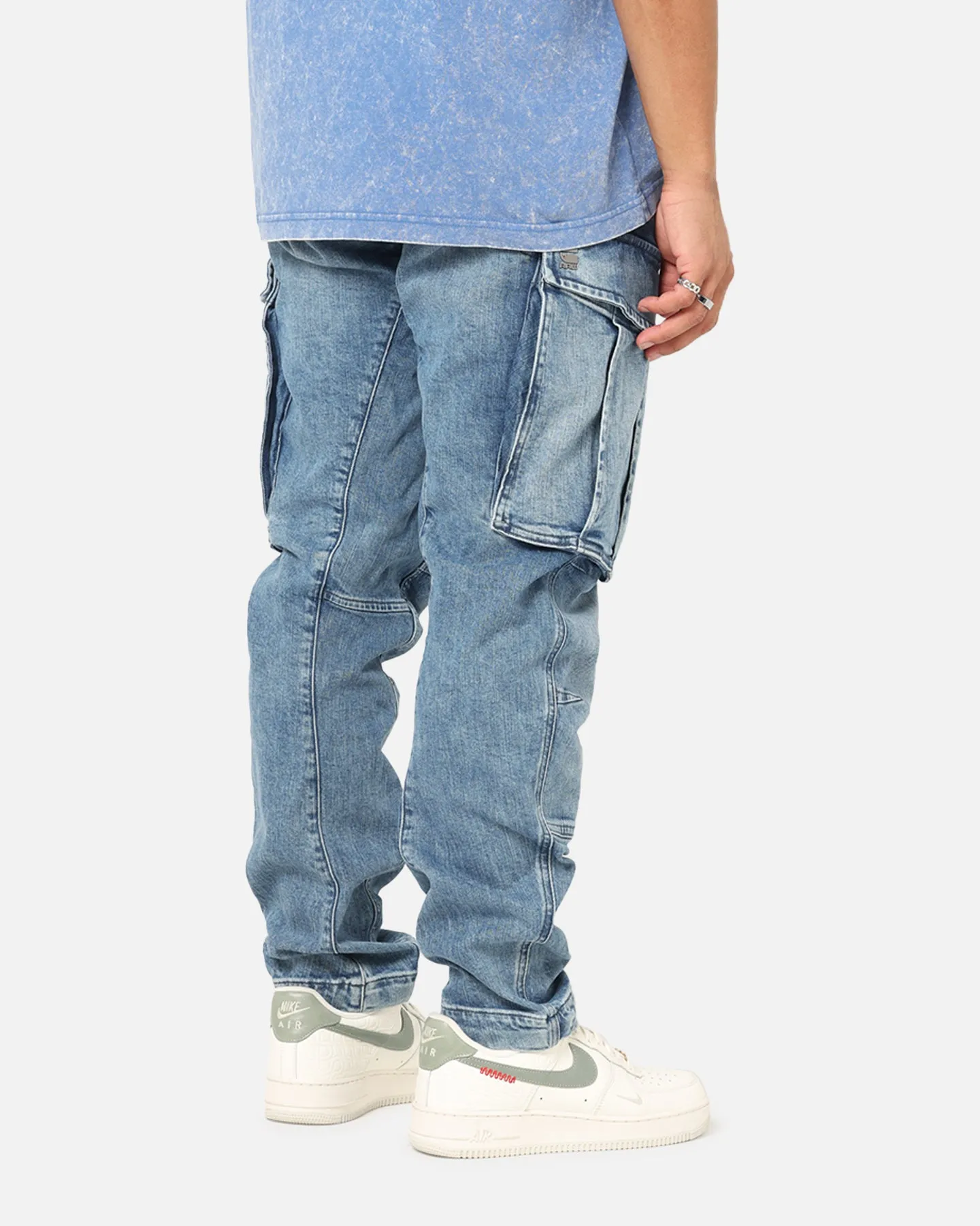 Stylish Sunny Vibes G-Star Rovic Zip 3D Tapered Denim Jeans Faded Blue