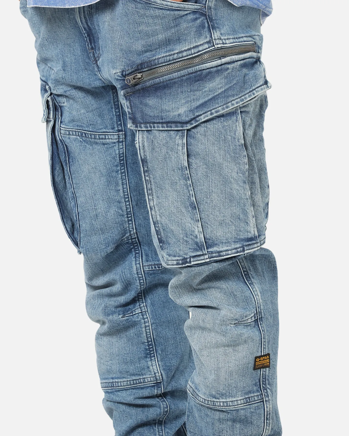 All Season Style G-Star Rovic Zip 3D Tapered Denim Jeans Faded Blue
