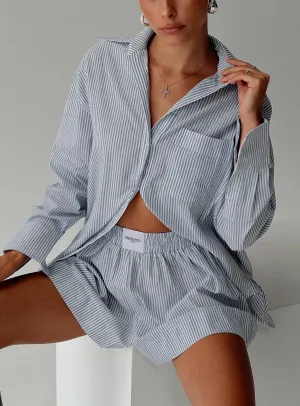 Beach House Set Blue / White Stripe Game Core Heroine Glow