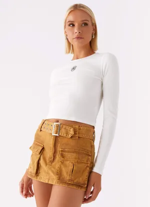 Feminine flowing piece Burning Bridges Mini Skirt - Brown
