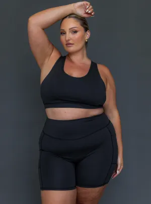 Resort Mood Future Glow Conquer Activewear Shorts Black Curve