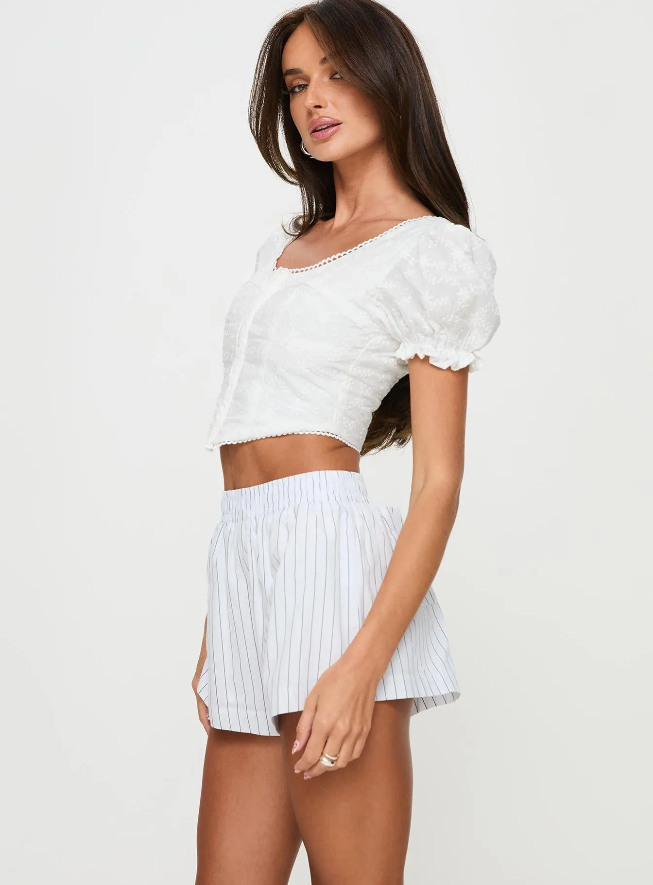 Maxxy Boxer Shorts White Stripe StretchPaneling