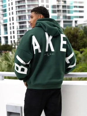 gardening wear Cheetah like Idris Oversized Hoodie - Pine Green