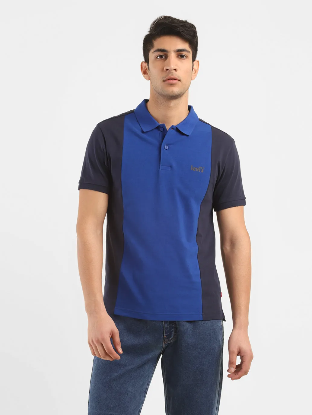MoistureWicking Fabric Soft Collar Construction Men's Colorblock Polo T-shirt