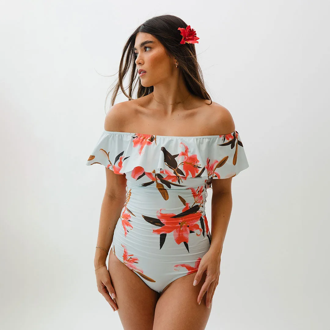 Beach Retreat Anti microbial coating The Wave One-Piece, Sea Glass