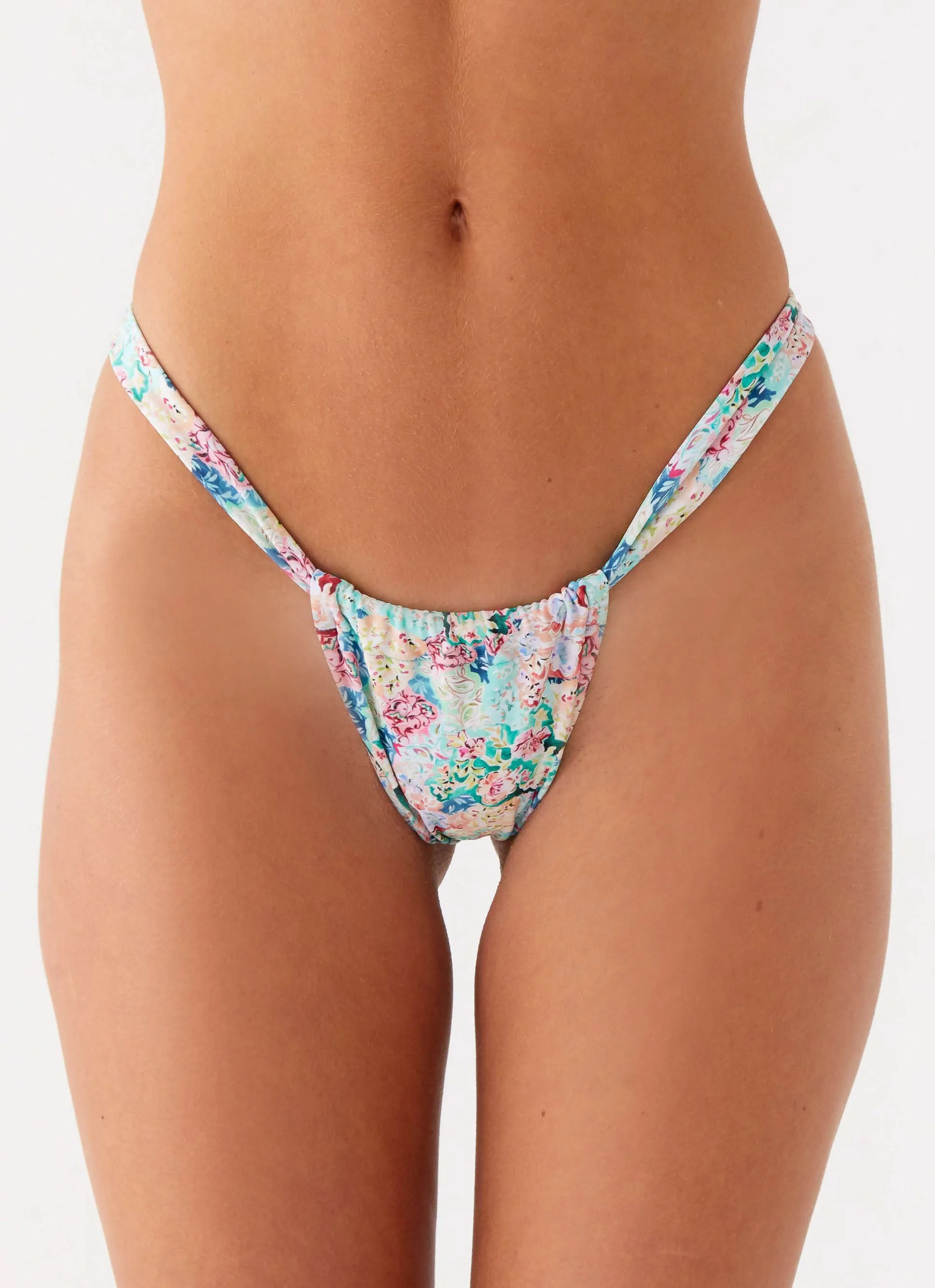 Poolside Fun Airlie Scrunch Bikini Bottoms - Santorini Floral