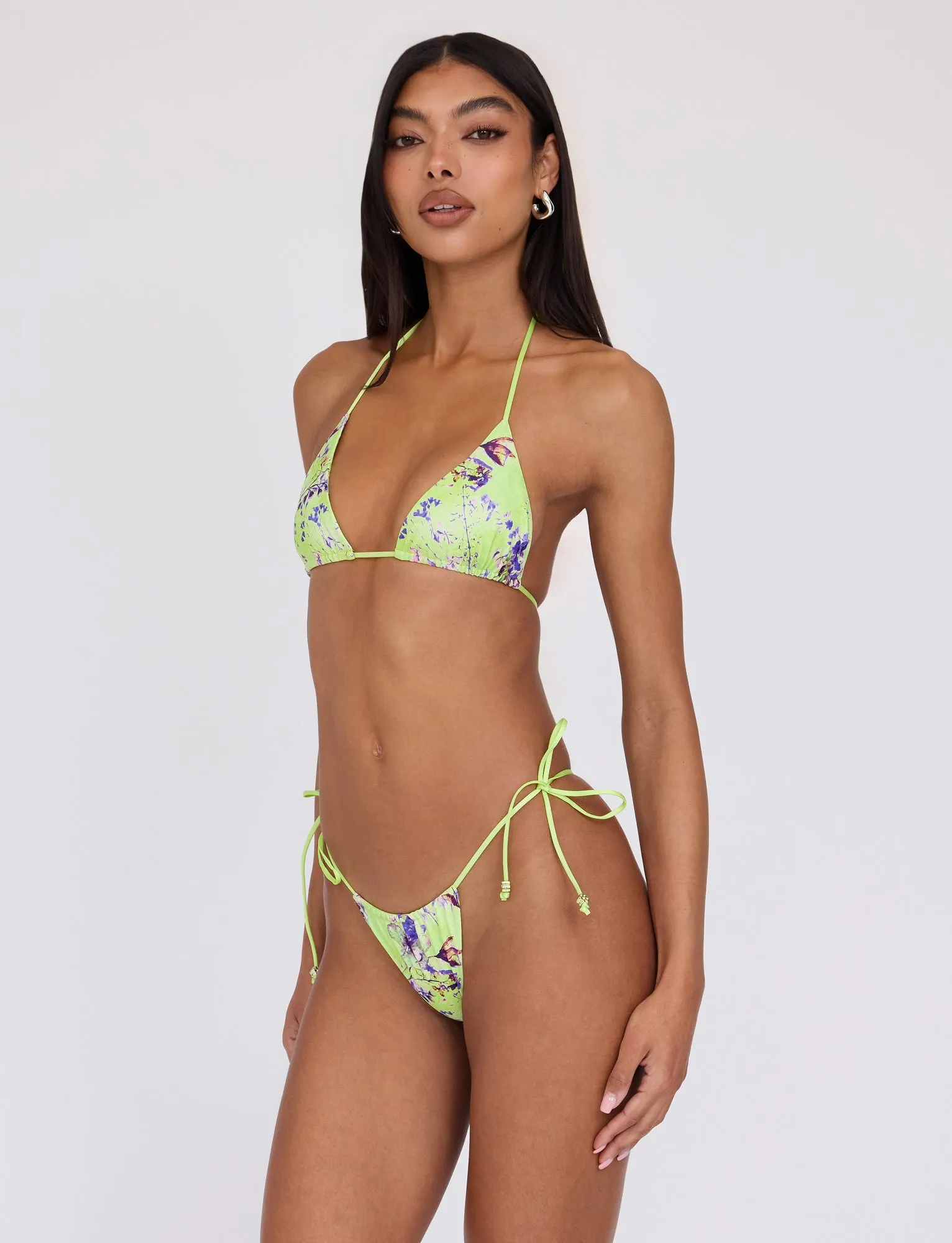 Effortless Glam Non Chafing Seamless Edges AVE BIKINI TOP - GREEN : BY POPPY FLORAL