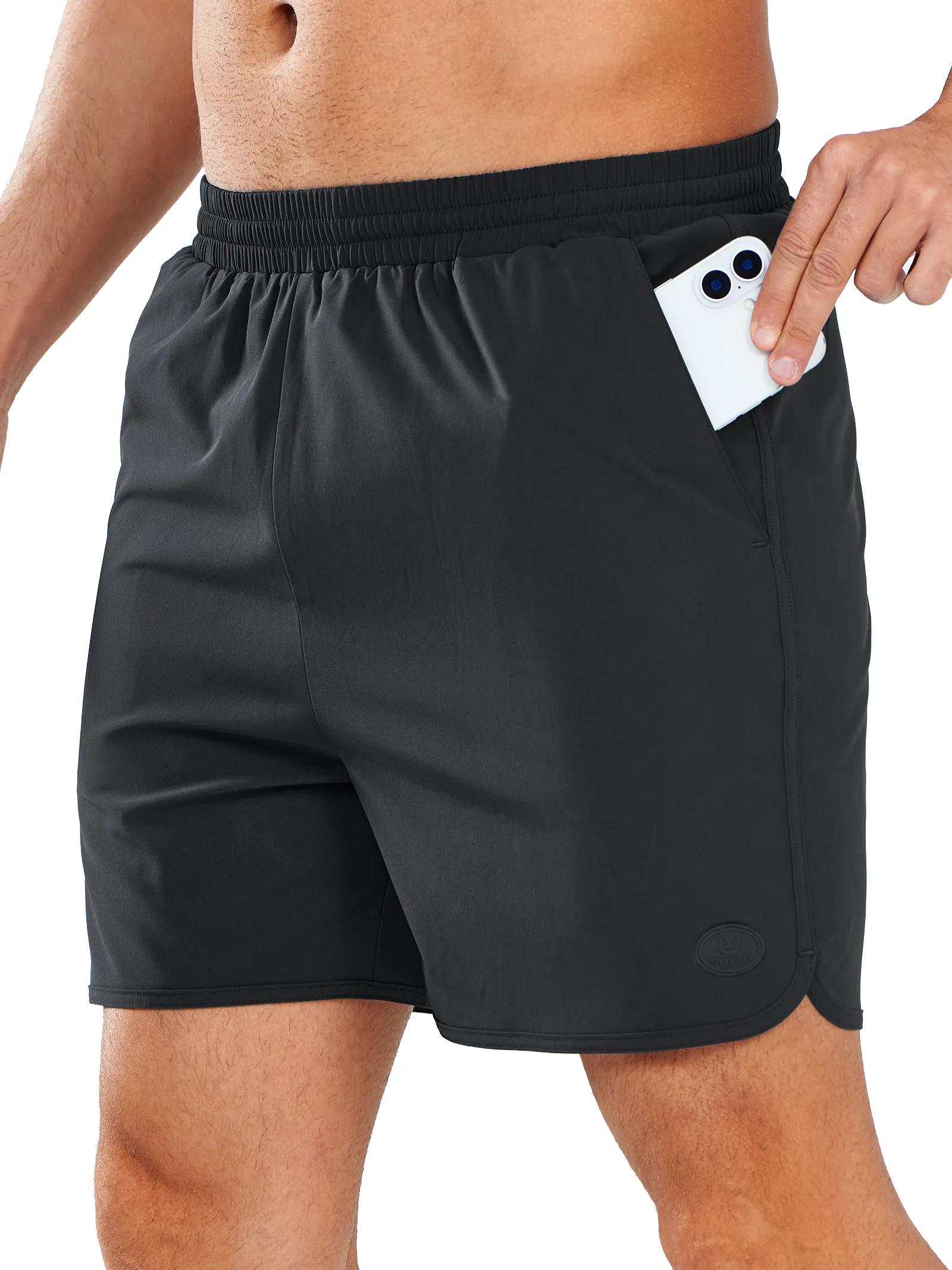 Anti Sag Technology Men's Swim Trunks 5" Shorts with Mesh Liner Packable for Surfing Beach