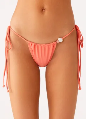 Shelf Bra Liona Bead Bikini Bottoms - Coral