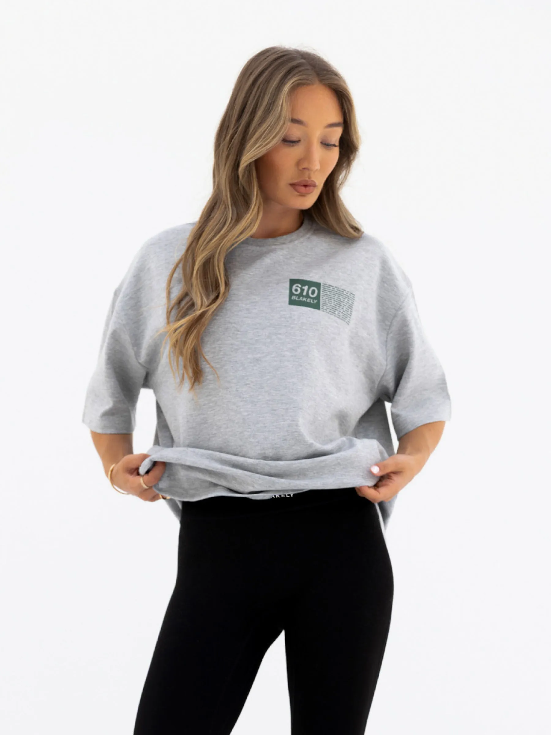 Oversized Silhouette Seam Free Back Tribeca 610 Ultra Oversized T-Shirt - Marl Grey