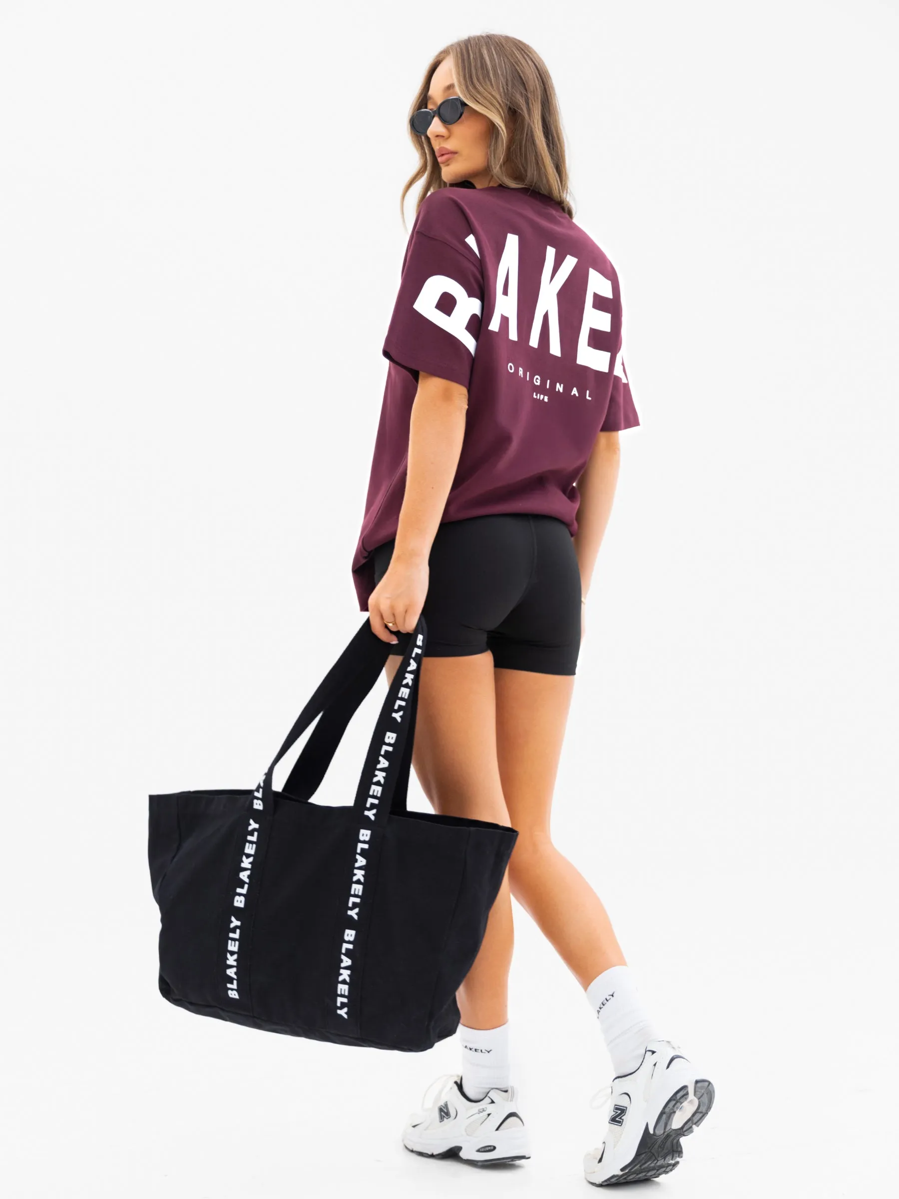 Gym workout Isabel Oversized T-Shirt - Dark Burgundy