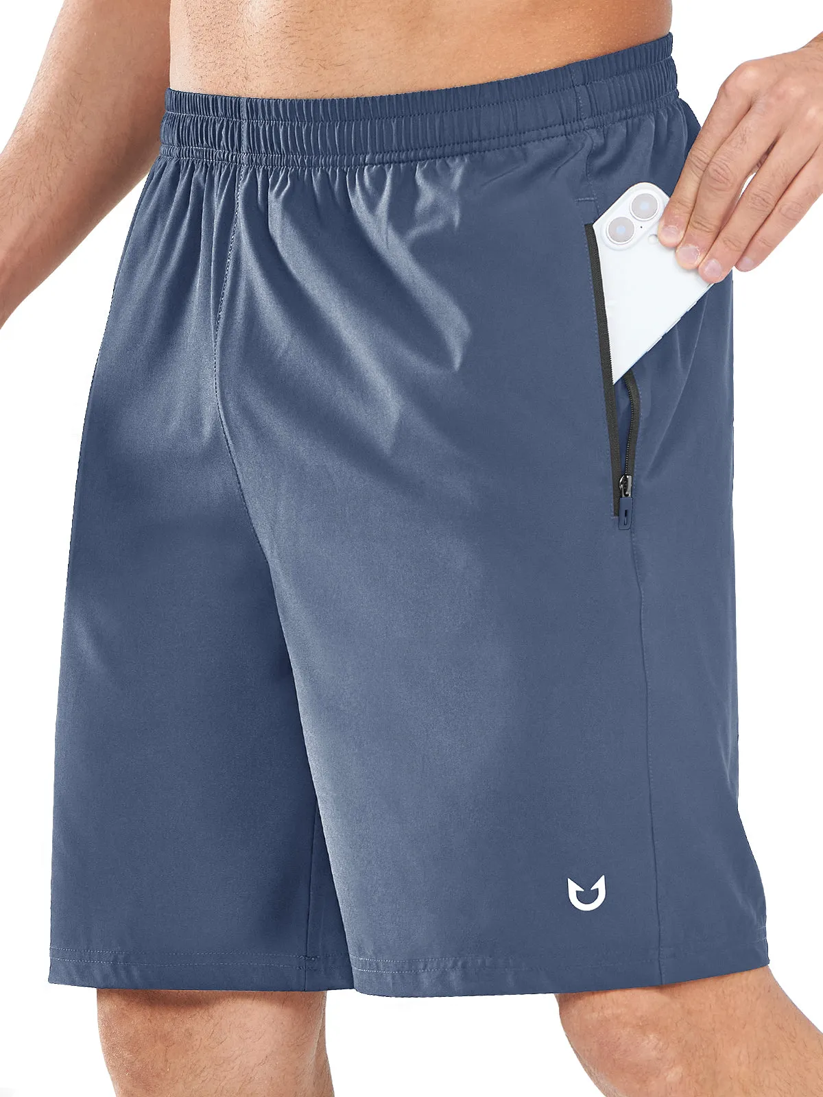 Wrinkle Resistant Material energetic look Men's Athletic Sports 9 inch Shorts Quick Dry for Training Gym Outdoor