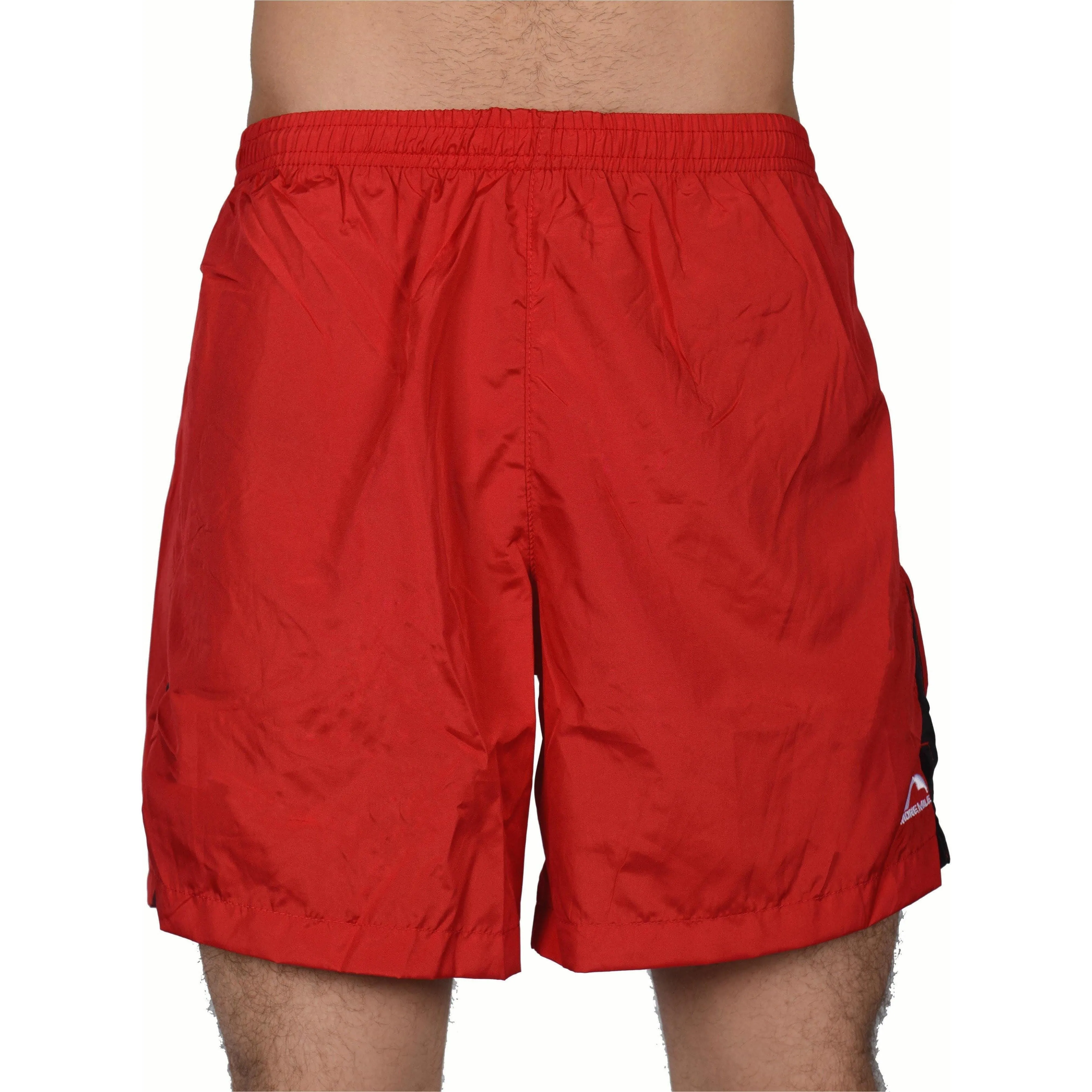 More Mile Zorbo 7 Inch Baggy Mens Running Shorts - Red Hypoallergenic Textile Breathable Material
