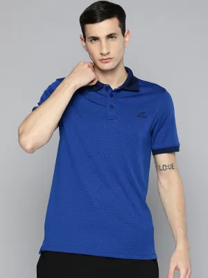 Collared Shirt SoftTouch Collar Lining Alcis Men Blue Black Colourblocked Polo Collar Dry Tech Slim Fit Sports T-shirt