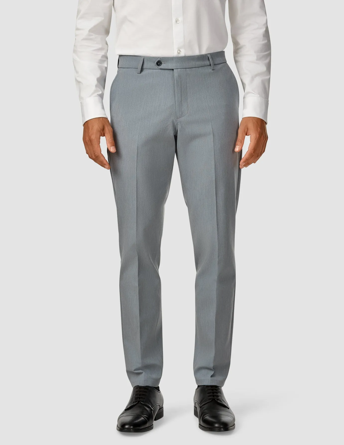HighRiseWaistband Essential Suit Pants Regular Light Blue Melange