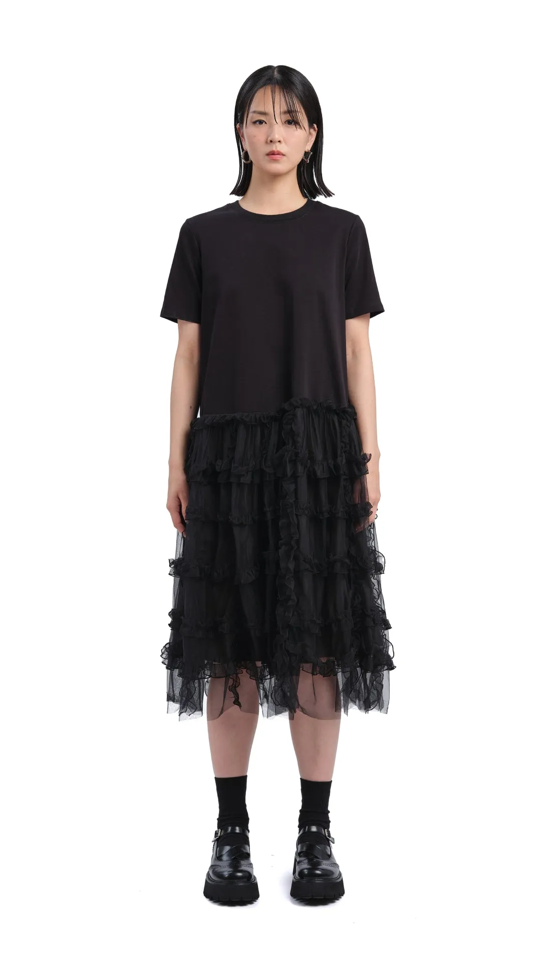 Mesh Layered Dress QuickRelease Fasteners Joyful Mood