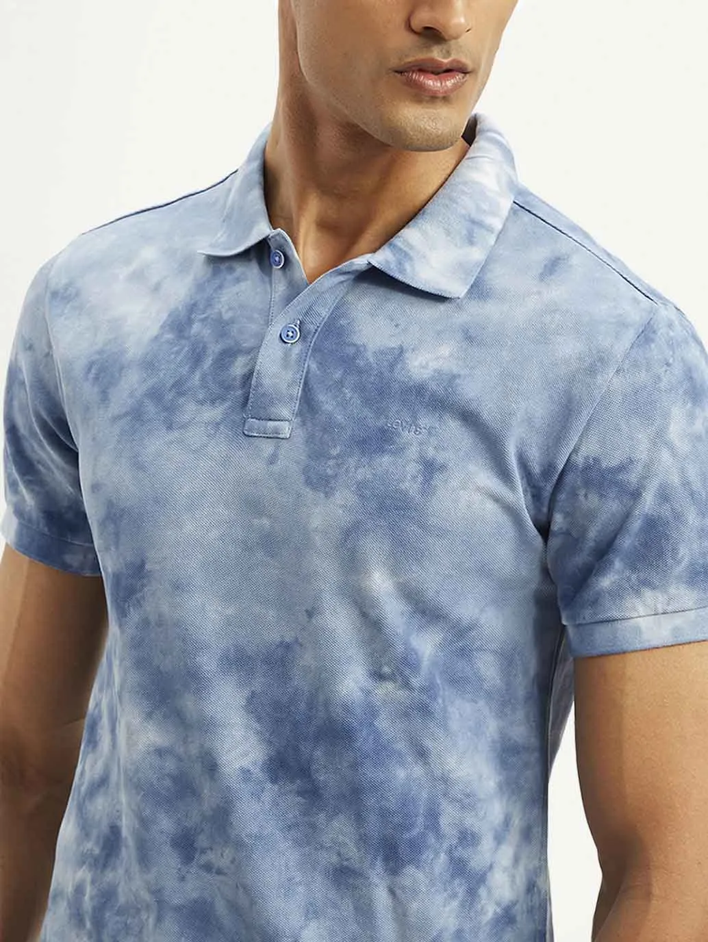 Stretch Comfort LowProfile Hem Men's Abstract Dyed Slim Fit Polo T-shirt