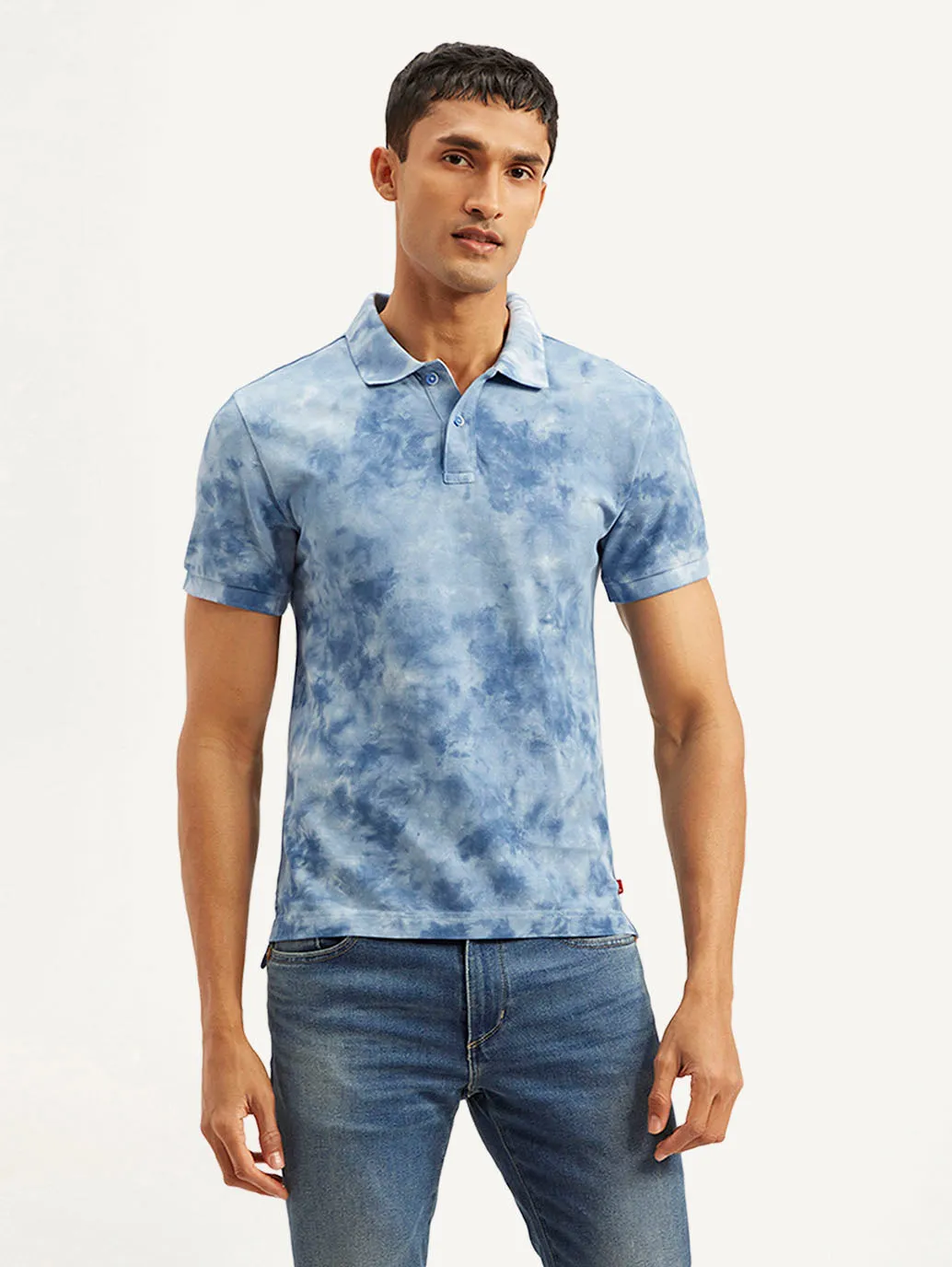 Men's Abstract Dyed Slim Fit Polo T-shirt Golf Outfit