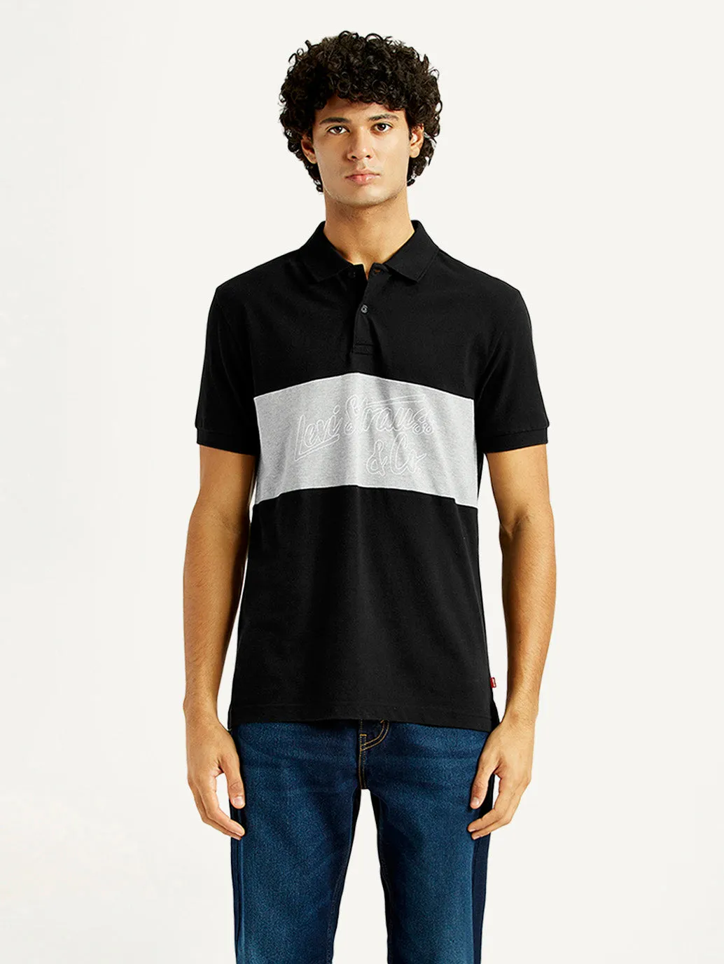 FourButton Placket Men's Pure Cotton Slim Fit Polo T-shirt