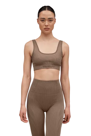 SPORTS BRA SEAMLESS - Tan Vintage Odor Resistant Material Comfort Fit