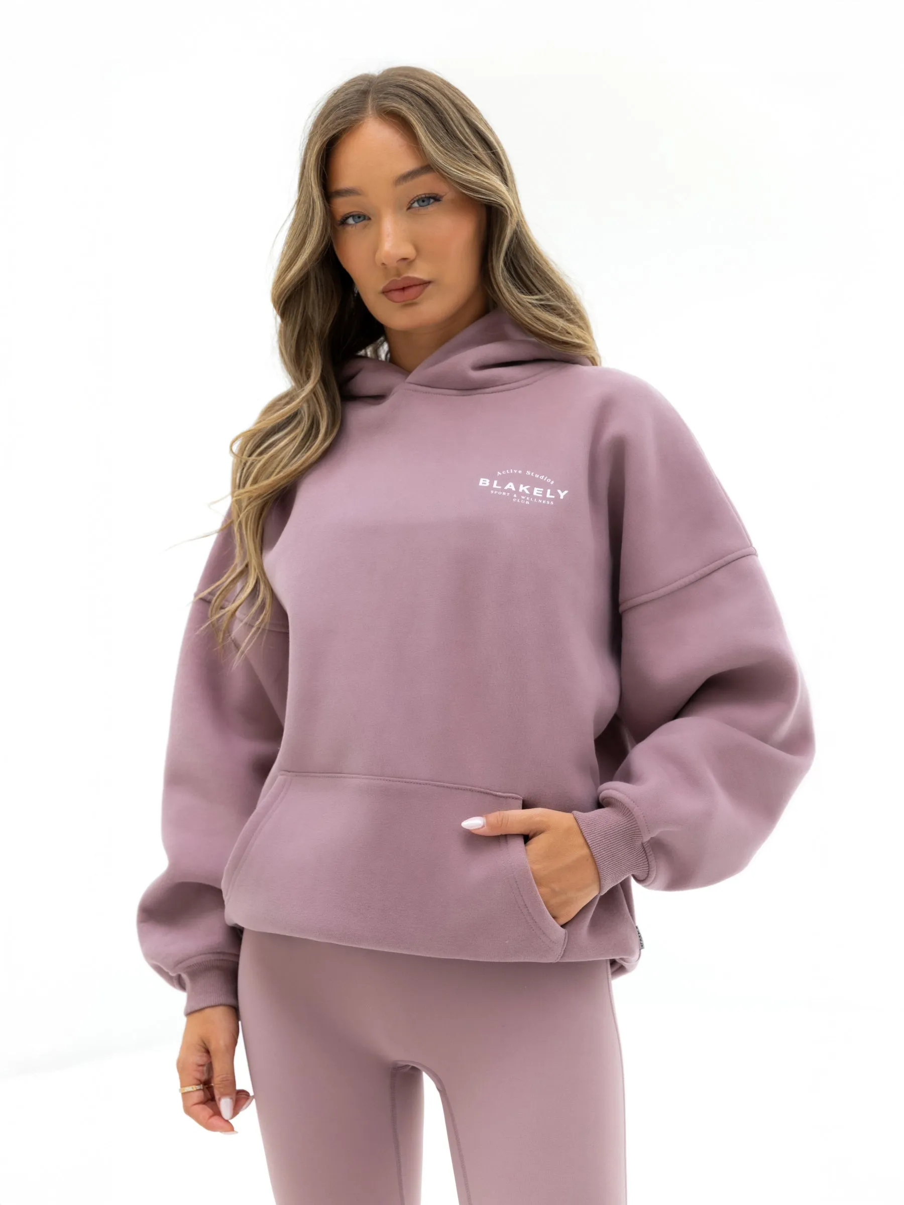 Active Studios Oversized Hoodie - Dusty Pink Adjustable
