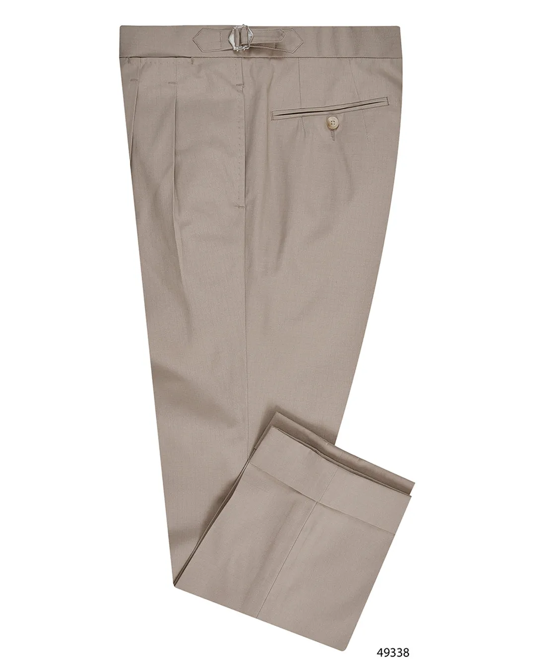 Adjustable Belt Loops Beige Ripstop Dress Pant