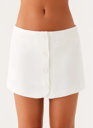 Mixie Low Rise Mini Skirt - Ivory Walk Free
