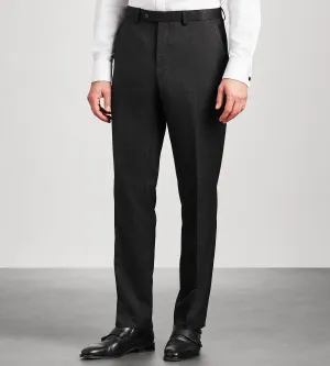 Urban Fit Elastic Cuff Modern Fit Black Jacquard Tuxedo Pants