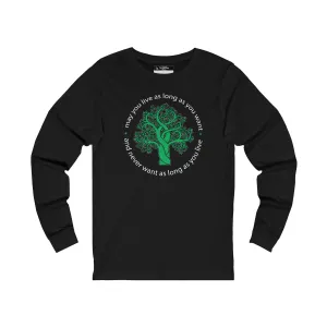 Multi Directional Stretch Pastel and soft Ladies Long Sleeve Tree in black Tee