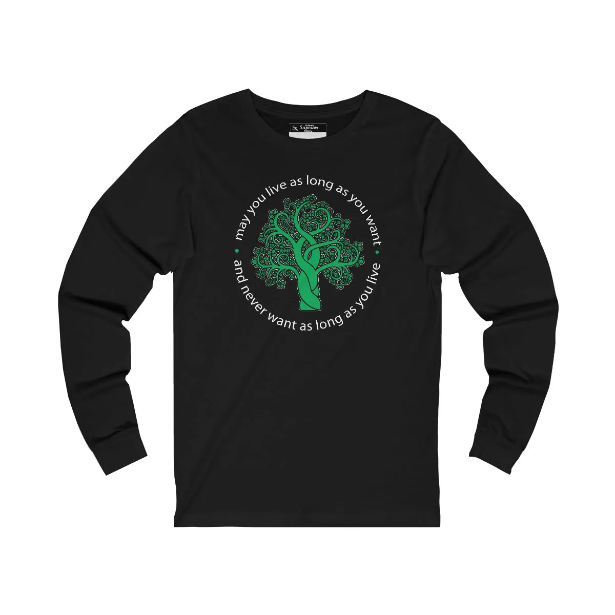 Multi Directional Stretch Pastel and soft Ladies Long Sleeve Tree in black Tee