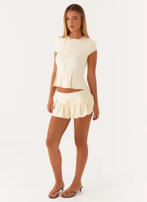 Landon Mini Skort - Lemon Non-Pilling